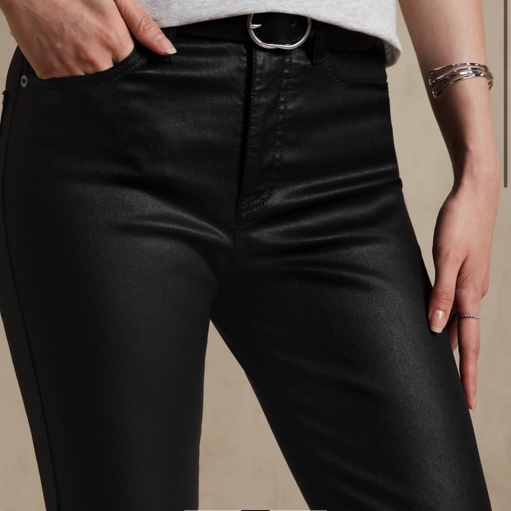 Banana Republic SLIM COATED JEAN black 8/29 NWOT